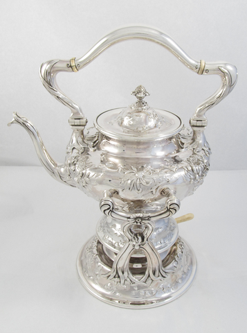 Sterling Silver Art Nouveau Hot Water Kettle and Stand by Shreve, Crump, & Low