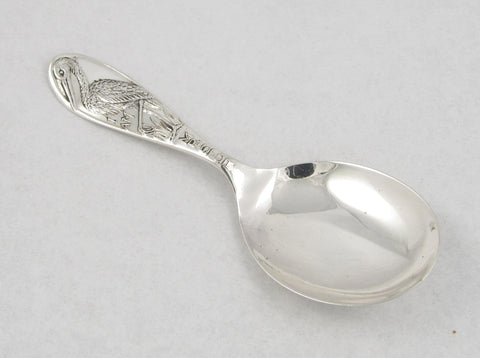 "I am Mr. Stork" Sterling Silver Feeding Spoon by Weidlich