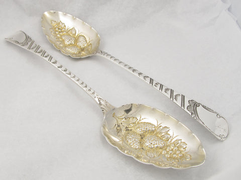 Pair of Sterling Silver Berry Spoons by Jonathan Hayne