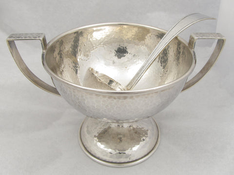 Marshall Field Arts & Crafts Sterling Silver Bowl and Ladle