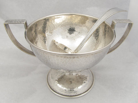 Marshall Field Arts & Crafts Sterling Silver Bowl and Ladle