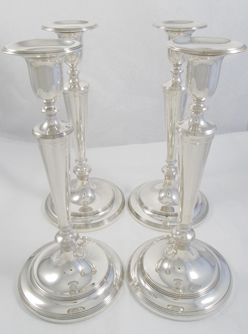 Set of 4 Sterling Silver Candlesticks by Tiffany & Co.