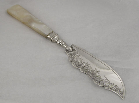 Coin Silver and Mother of Pearl Cheese Knife