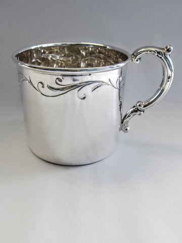 Sterling Silver Floral Baby Cup